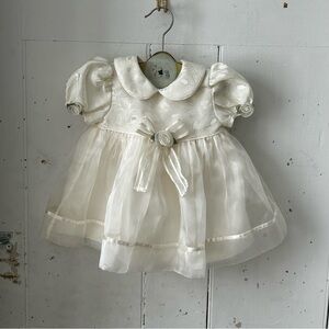 Vintage Baby Togs Chiffon & Floral Damask Party Dress